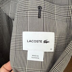 Lacoste Black and White Glen Plaid Blazer Sleeve Detail
